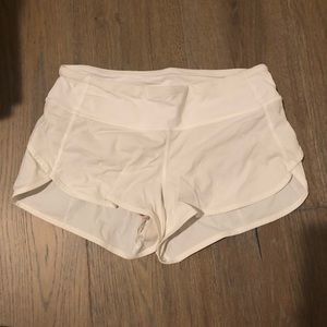 White Lululemon Speed Short